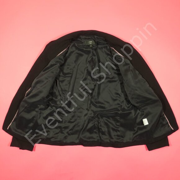 J Crew Blazer Womens 10 Black Going Out Stretch Twill Open Front 365 - Picture 4 of 7